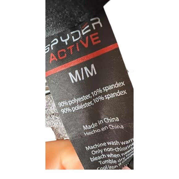 Spyder Hoodie Athletic Top Shirt Workout Gym Athleisure Sports Gray Pullover M - Picture 4 of 5